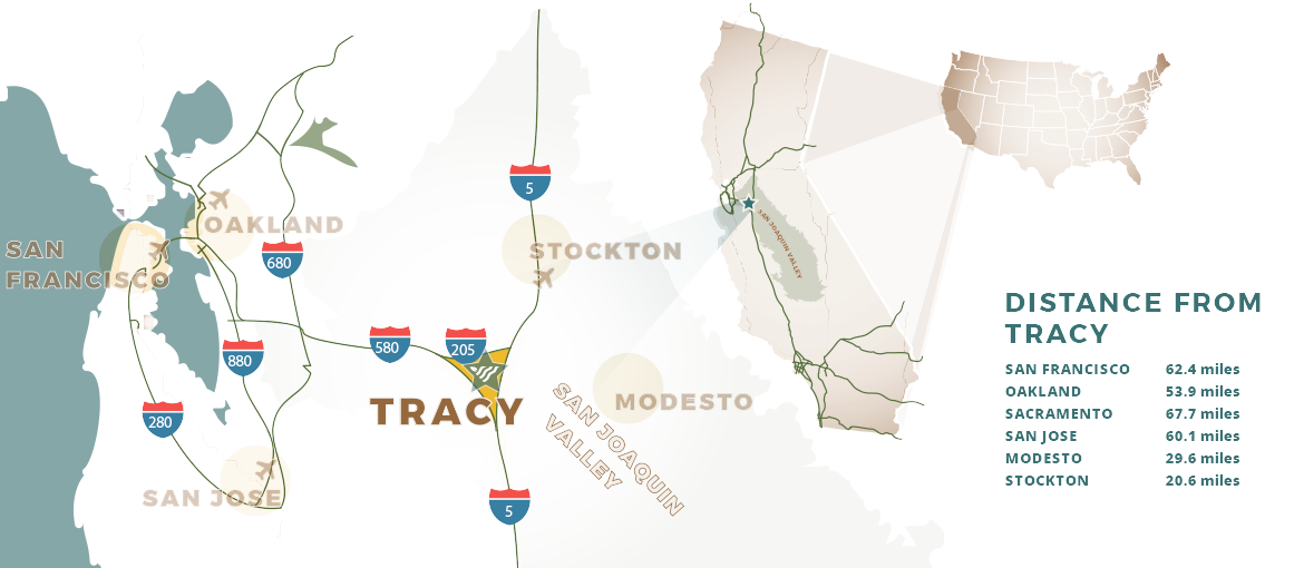 Tracy regional map