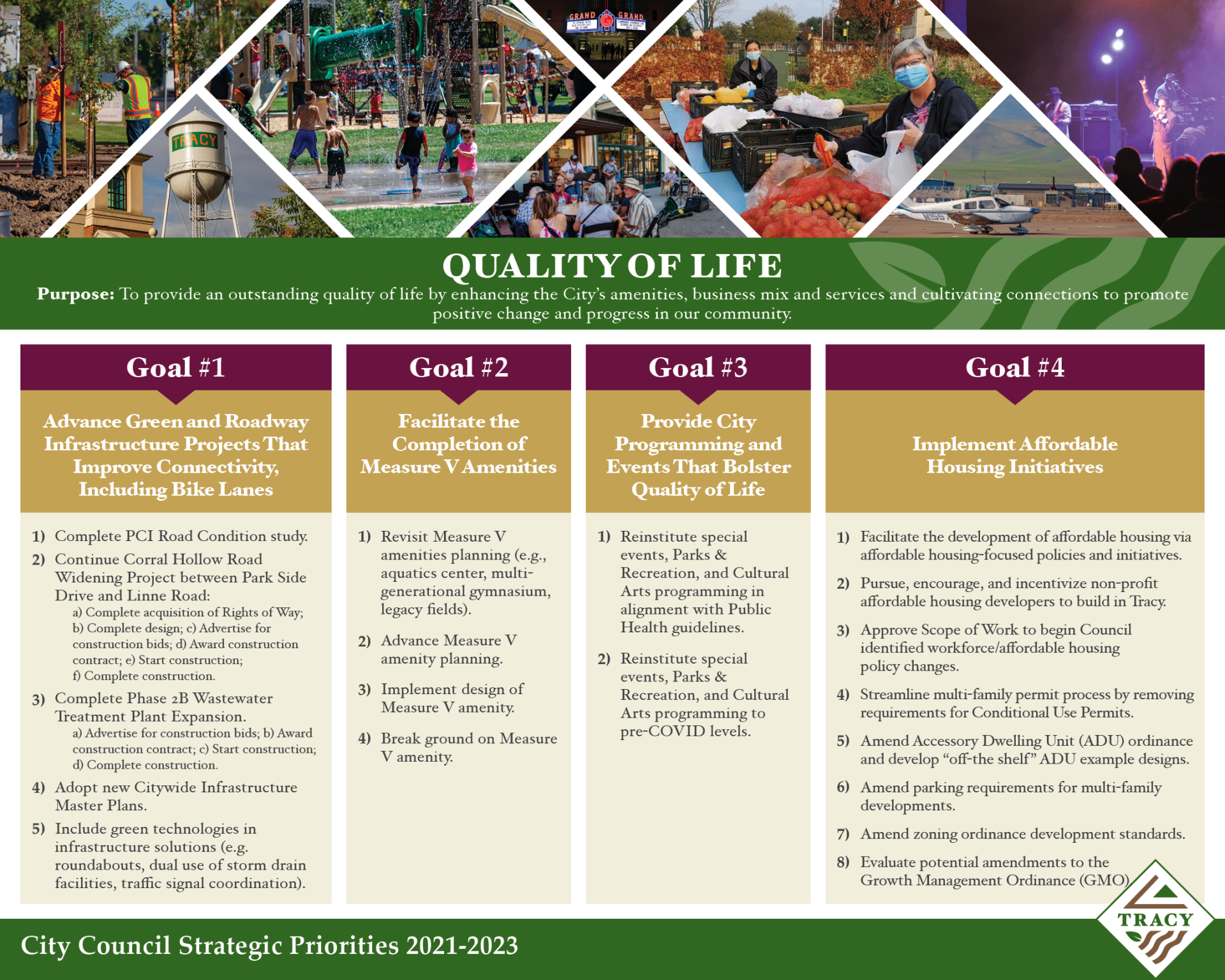 City of Tracy Strategic Priorities Quality of Life