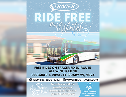 City of Tracy Offers Free Tracer Fixed Route Bus Service this Winter