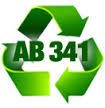 recycling symbol with AB341 in the middle